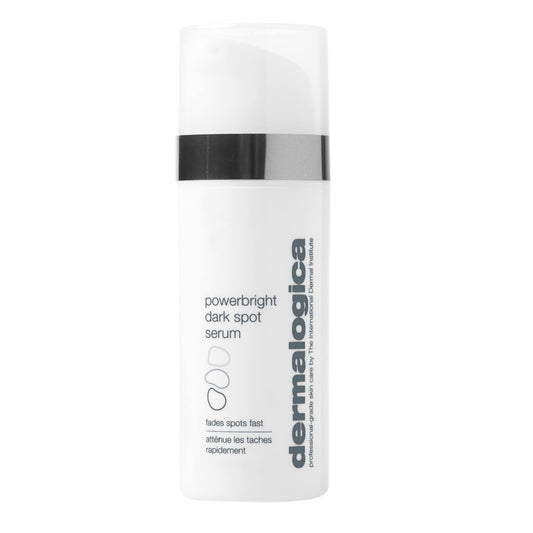 Flasche mit Dermalogica Powerbright Dark Spot Serum gegen dunkle Flecken.