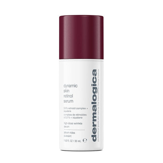 Flasche des Dermalogica Dynamic Skin Retinol Serums auf weißem Hintergrund.