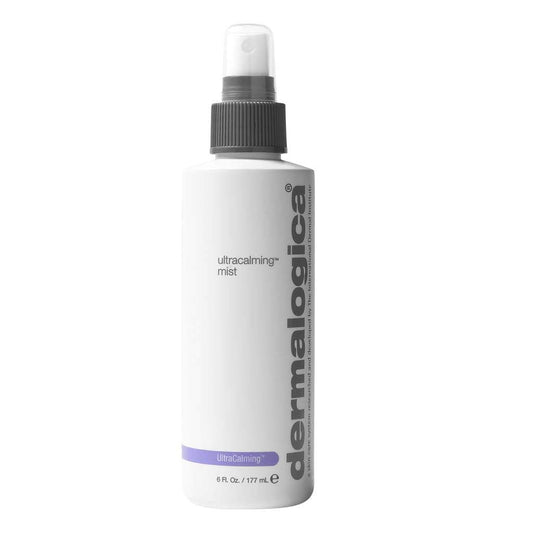Flasche der Dermalogica UltraCalming Mist Hautpflege auf weißem Hintergrund.