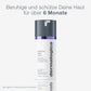 Eine Flasche der Stabilisierenden Reparaturcreme ist mit einem deutschen Text abgebildet, der den Ceramid-Komplex für empfindliche Haut hervorhebt und den täglichen Schutz der Haut für mehr als 6 Monate verspricht.