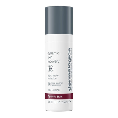 Tube der Dynamic Skin Recovery SPF 50 Gesichtscreme mit breitem UVA-Hochschutz.