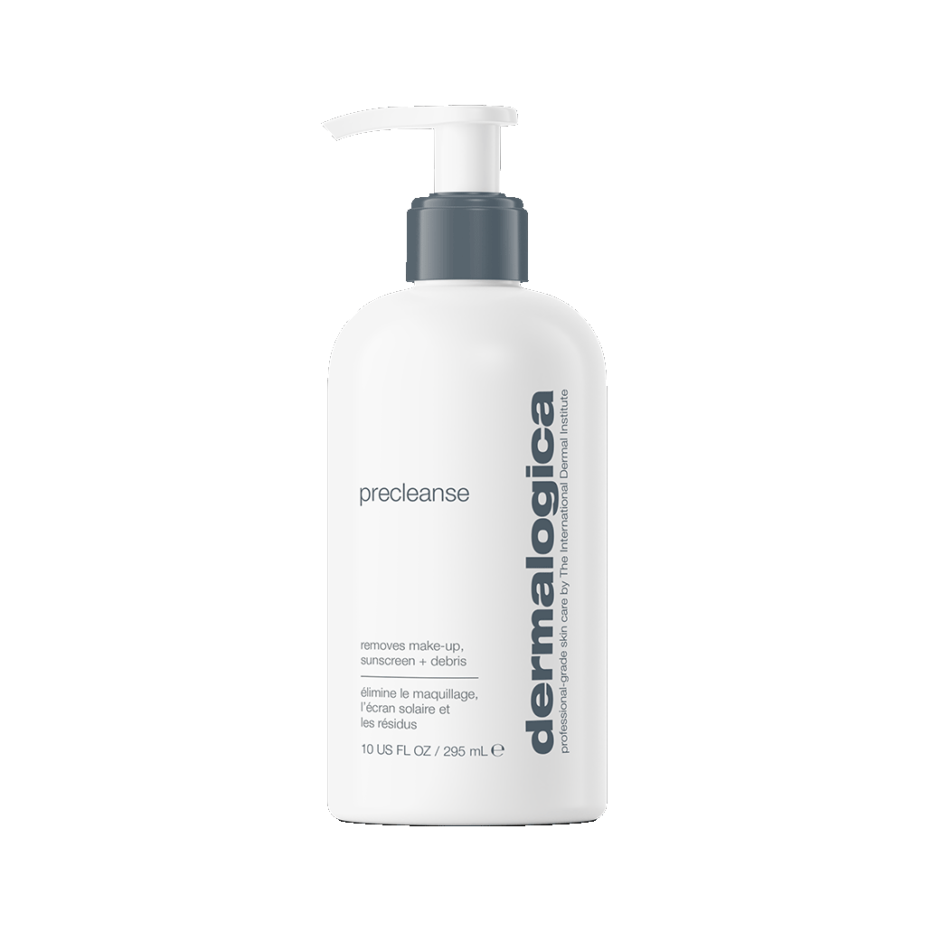 Eine Flasche PreCleanse 150 ml Hautpflegeprodukt mit Pumpspender.