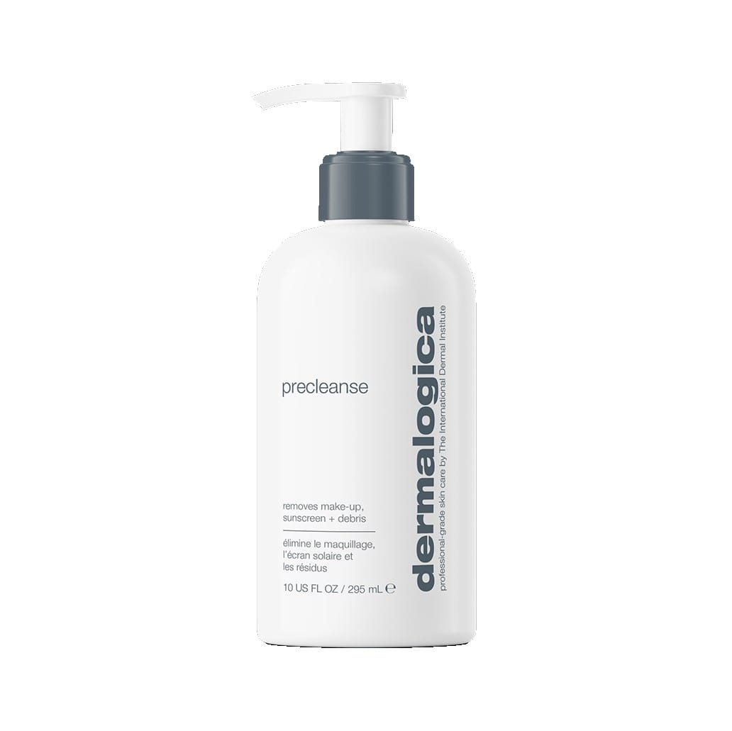 Eine Flasche PreCleanse 150 ml Hautpflegeprodukt mit Pumpspender.