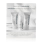 Drei Hautpflegeprodukte von Dermalogica aus der 'Dark Spot Solutions'-Serie, aufgestellt vor einer Werbetafel mit Produktbeschreibungen.