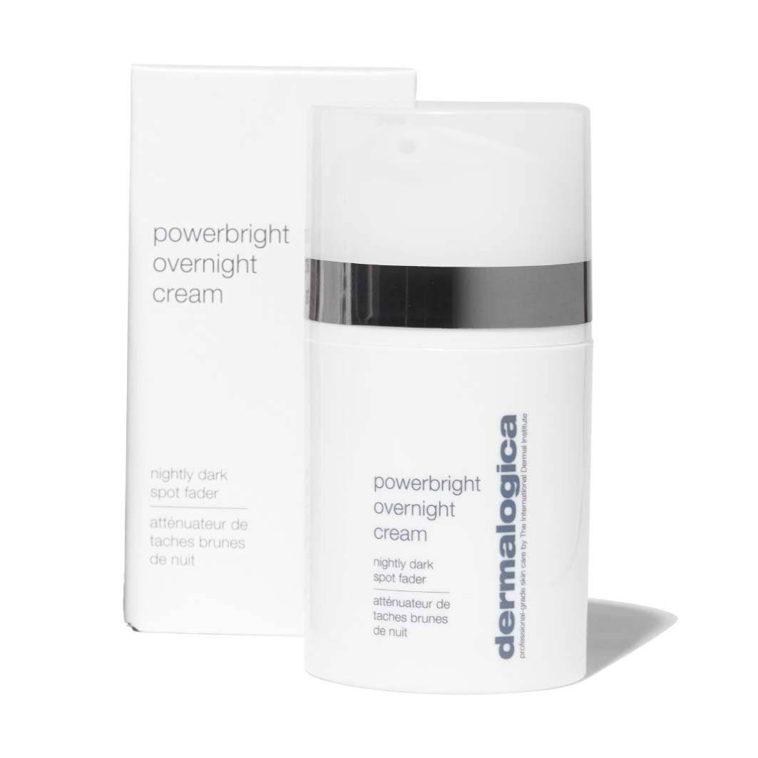 Dermalogica Powerbright Overnight Cream neben ihrer Verpackung.