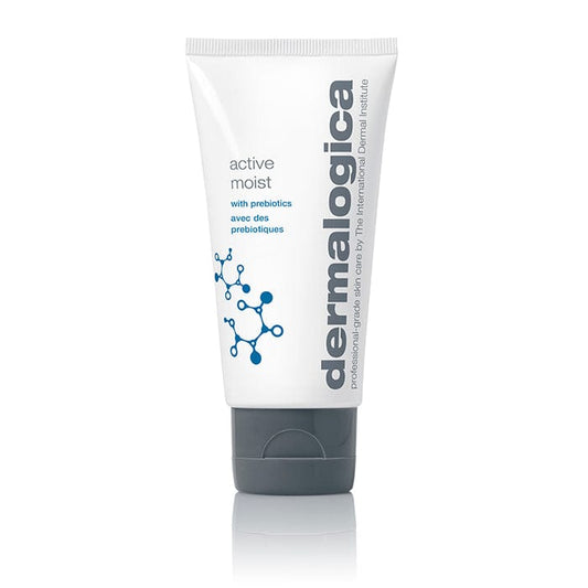 Tube der Dermalogica Active Moist Feuchtigkeitscreme mit Prebiotika.