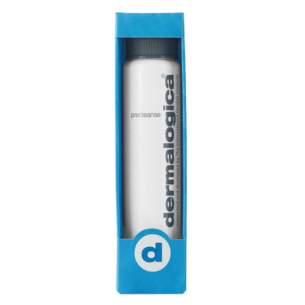 Dermalogica PreCleanse Reinigungsöl in einer weißen Flasche mit blauer Verpackung.