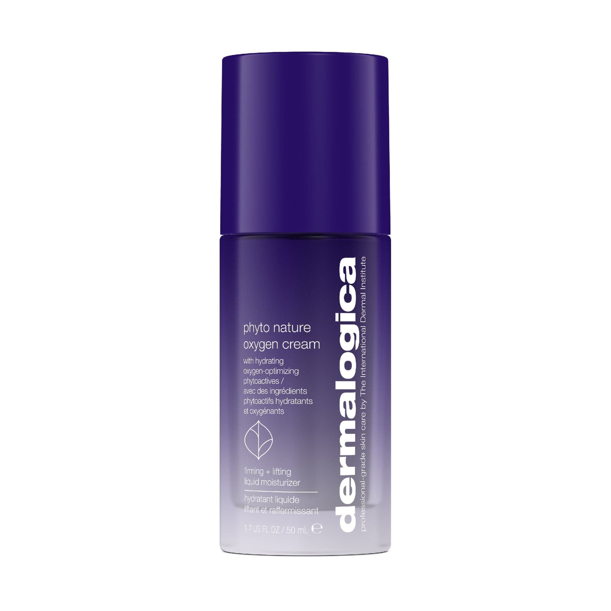 Lila Flasche von Phyto Nature Oxygen Cream auf weißem Hintergrund.