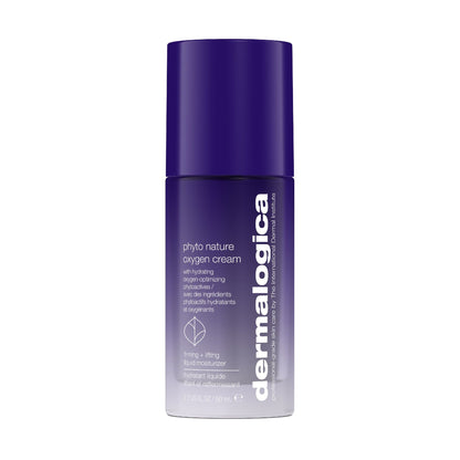 Lila Flasche von Phyto Nature Oxygen Cream auf weißem Hintergrund.