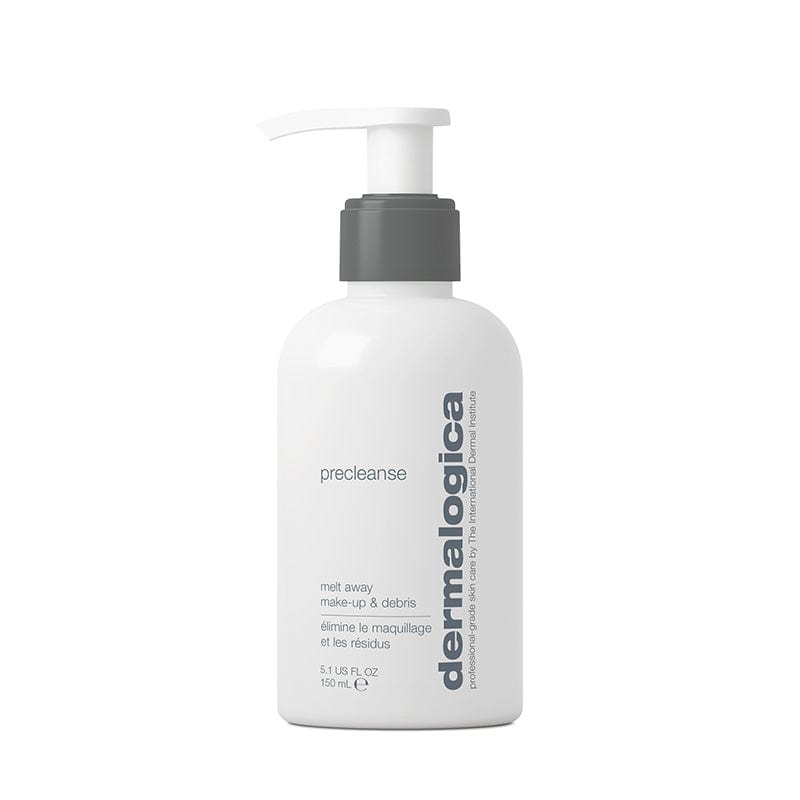 Flasche Dermalogica Precleanse Reinigungsöl auf weißem Hintergrund.