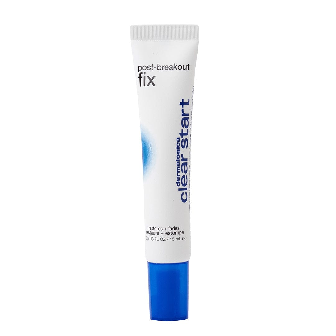 Weiße Tube mit blauem Deckel von "Dermalogica Clear Start Post-Breakout Fix".